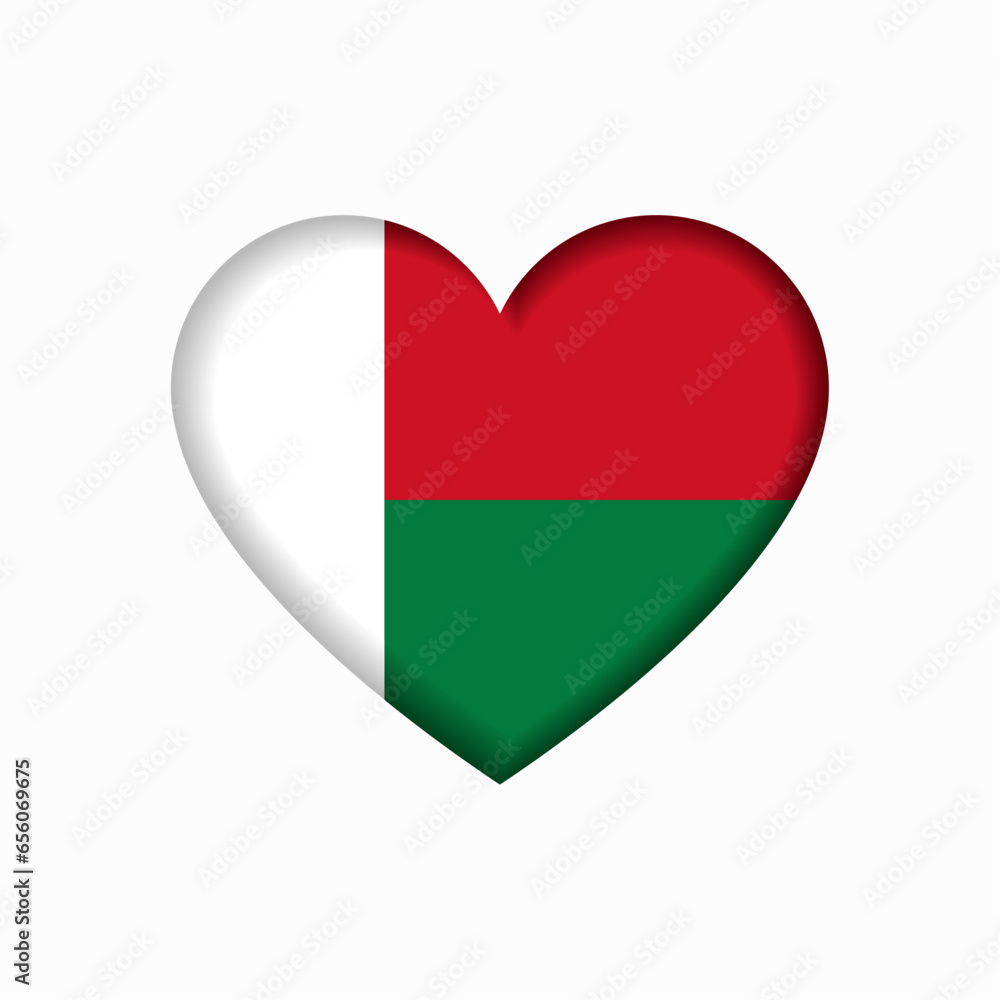 Madagascar flag heart-shaped sign. Vector illustration. Madagascar flag heart-shaped sign. Vector illustration.