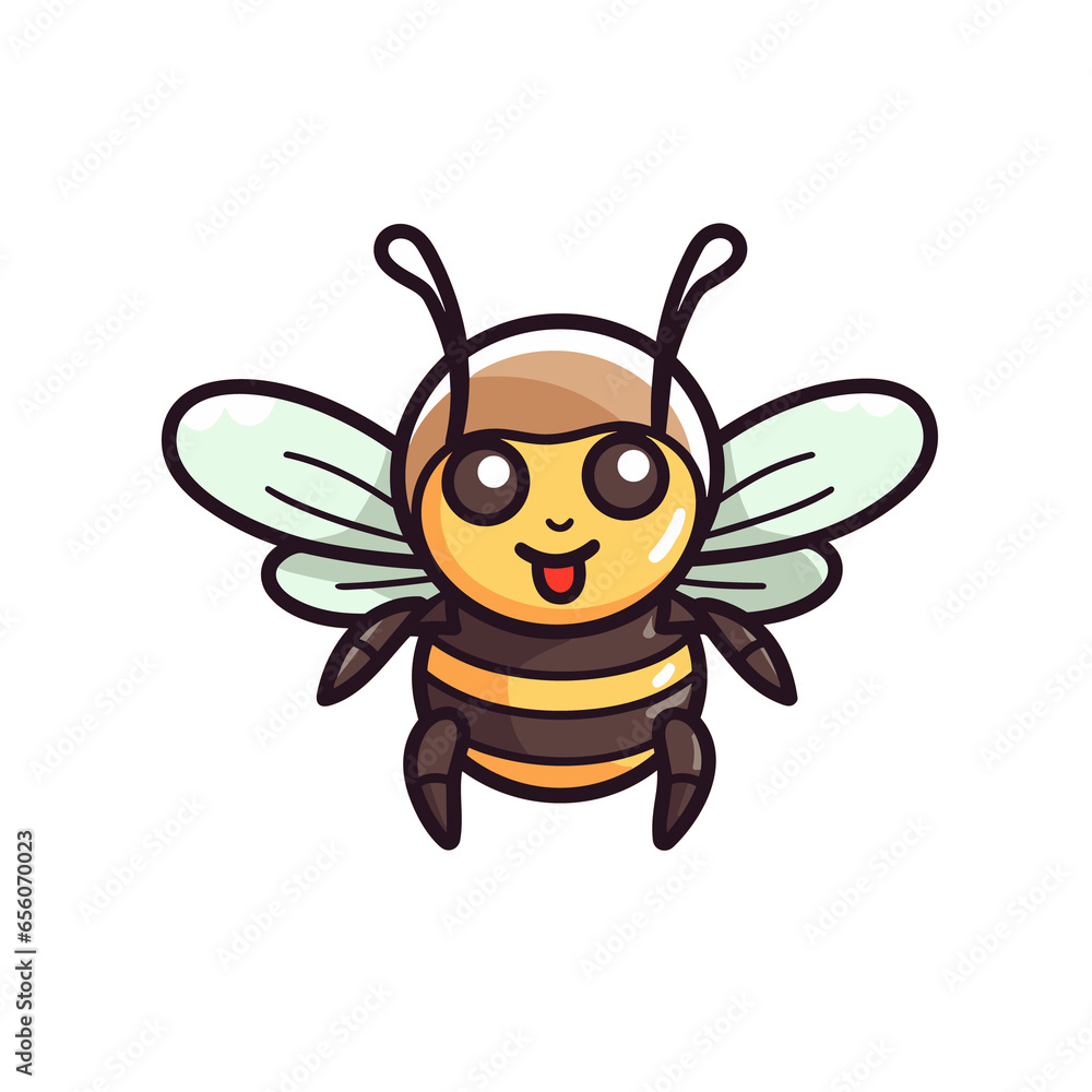 Fototapeta premium Honey bee hug honeycomb cartoon