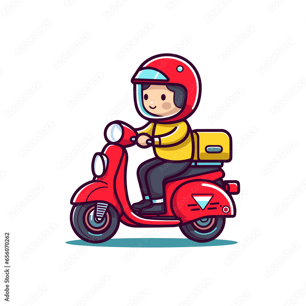 Male Courier Delivery package with motorcycle , Illustration, Cartoon PNG Male Courier Delivery package with motorcycle , Illustration, Cartoon PNG
