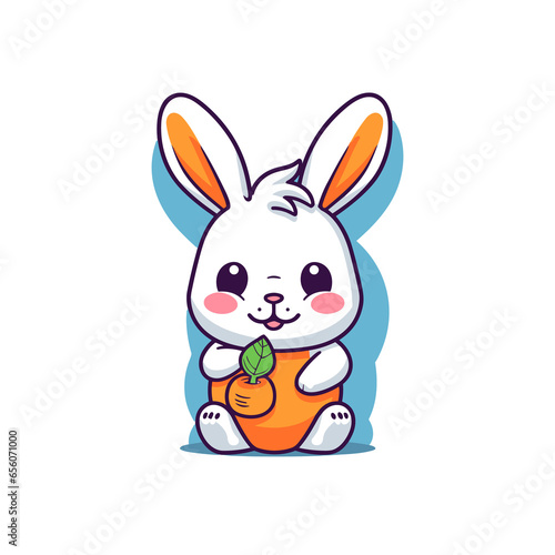 Rabbit holding carrot cartoon , Illustration, Cartoon PNG