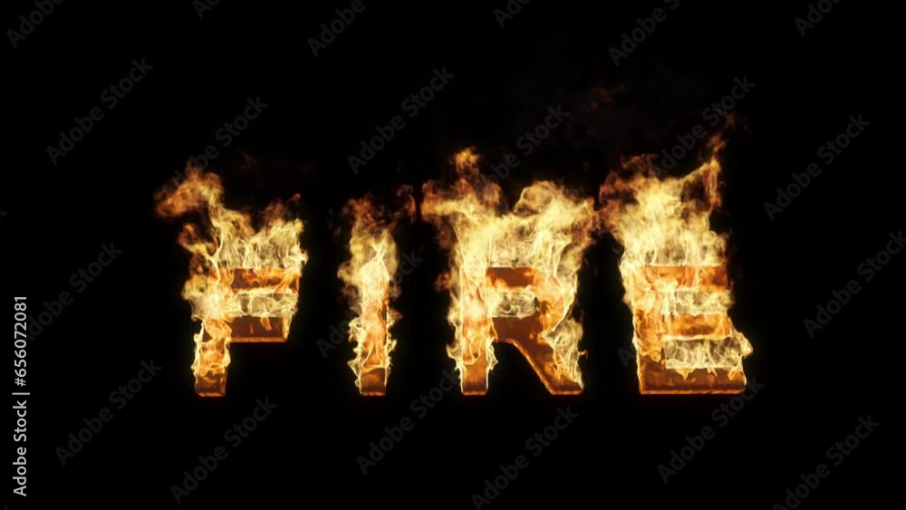 Word fire that is on fire, fire VFX element - 4K Pro Res Stock Video ...