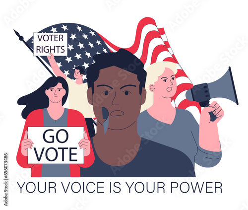 Presidential election. American election campaign between democrats