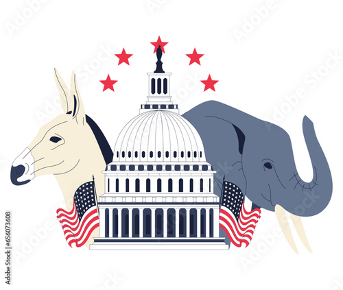Presidential election. American election campaign between democrats photo
