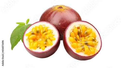 Passion fruit isolated on transparent or white background
