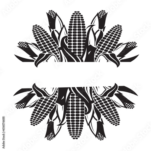 corn cob emblem isolated on white background