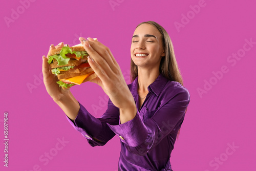Beautiful young woman with ...