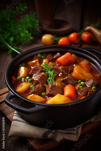 Beef stew with potato and carrot generative AI