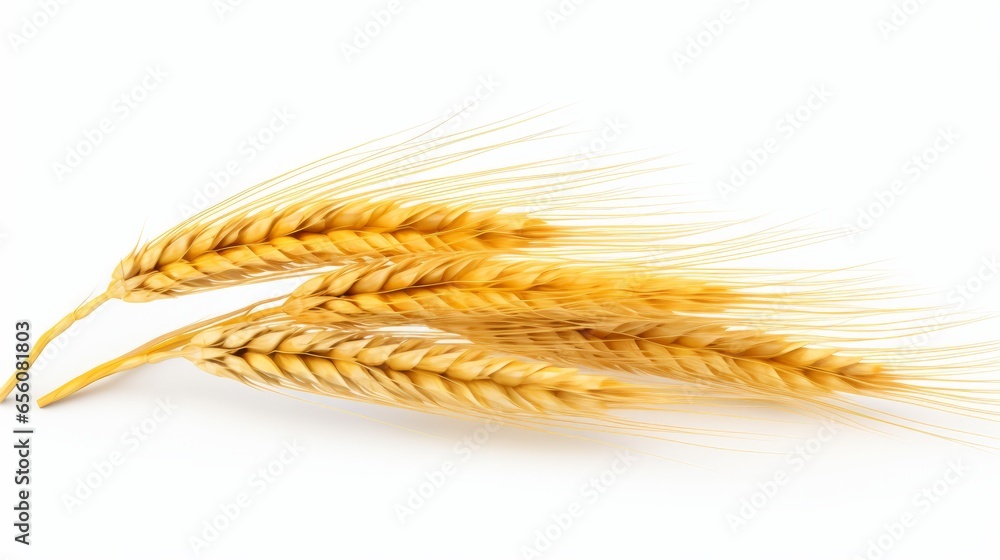 Three stalks of wheat on a white background Three stalks of wheat on a white background