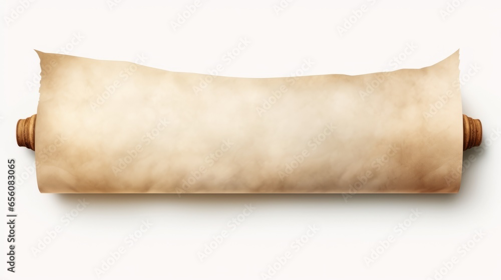 A roll of parchment paper on a white background