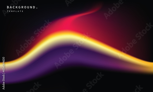 Fluid and colorful gradient mesh on a dark background. Liquid and wavy color gradation backdrop design for poster, banner, presentation, landing page, magazine, cover, or leaflet.