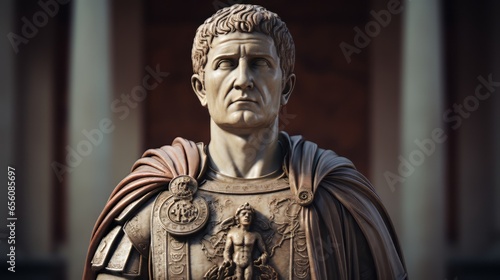 Portrait of the roman conquerer Ceasar.generative ai
 photo