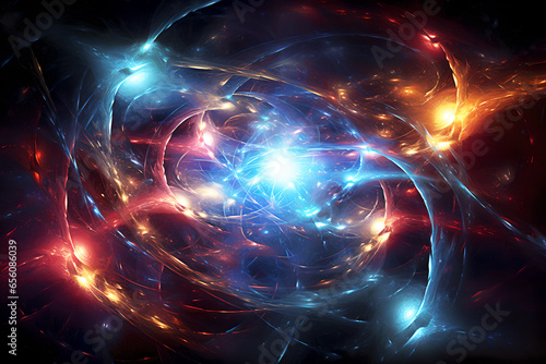 Intrication Quantique : Deux particules enchevêtrées traversant l'univers