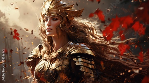 Valokuva Minerva - The roman goddess of defense.generative ai