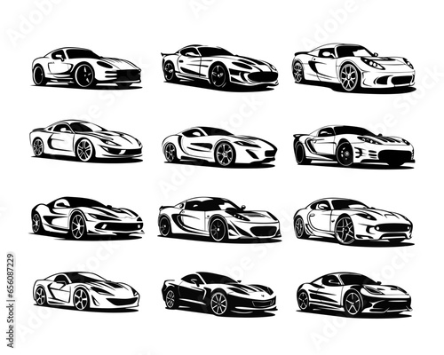 A Collection of luxury car vector illustrations photo