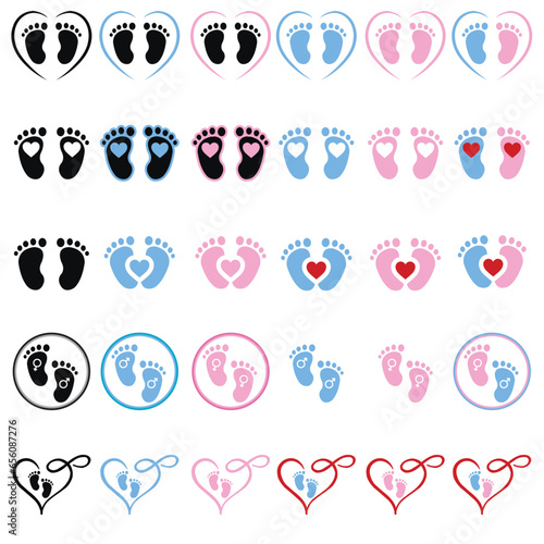 Baby Footprints, Gender Reveal, Gender Reveal Stickers
