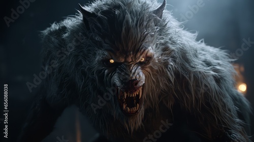 A fiercly looking Werewolf.generative ai  © Luke