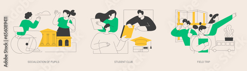 School environment abstract concept vector illustrations.