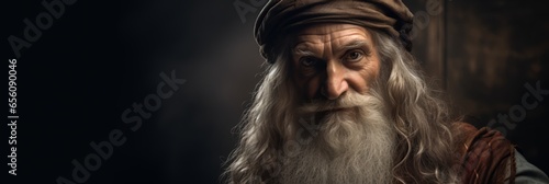 Portrait of ingenieur Leonardo da Vinci.generative ai 