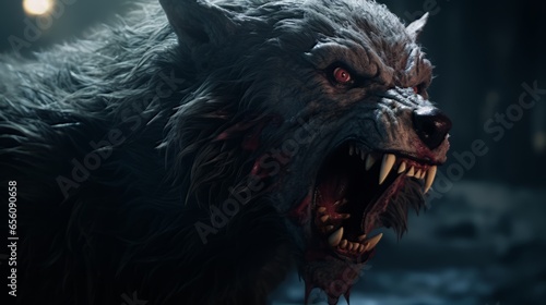 A fiercly looking Werewolf.generative ai  © Luke