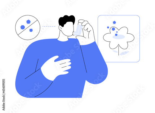 Allergic asthma abstract concept vector illustration.