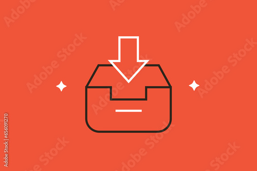 Geometric upload document file illustration in flat style design. Vector illustration.