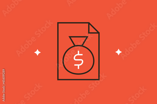 Geometric financial report illustration in flat style design. Vector illustration.