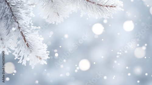 Winter forest abstract minimal white background with copy space. © Premium_art