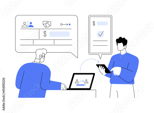 Payroll processing abstract concept vector illustration.