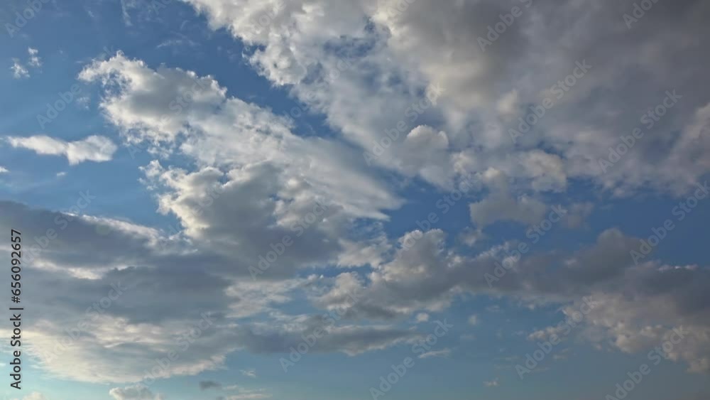 Beautiful Blue Sky with Cumulus Rain Clouds Background Footage. Beautiful Blue Sky with Cumulus Rain Clouds Background Footage.