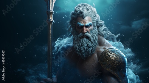 Neptune - The roman god of the sea.generative ai 