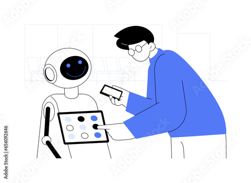Customer service robots abstract concept vector illustration.