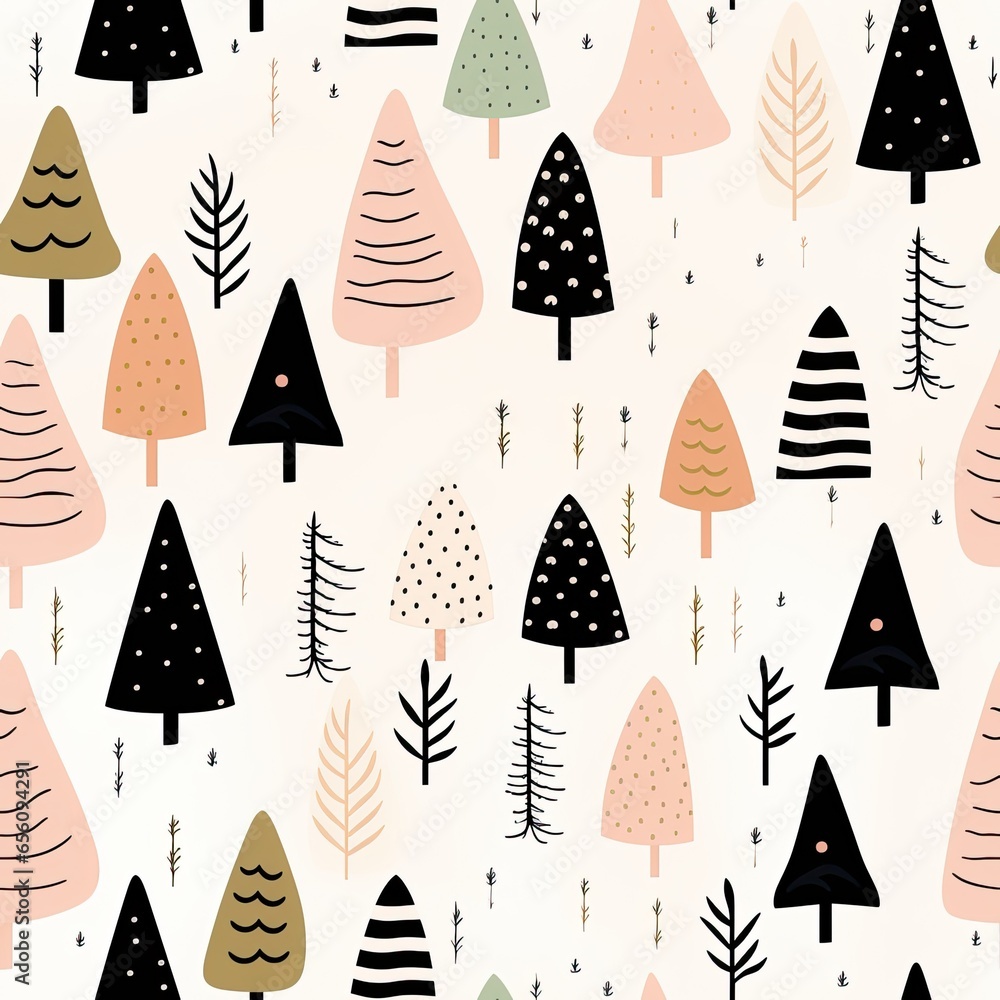 Abstract Christmas Tree Seamless Wrapping Paper Pattern. Abstract Christmas Tree Seamless Wrapping Paper Pattern.