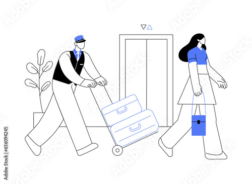 Porter service abstract concept vector illustration.