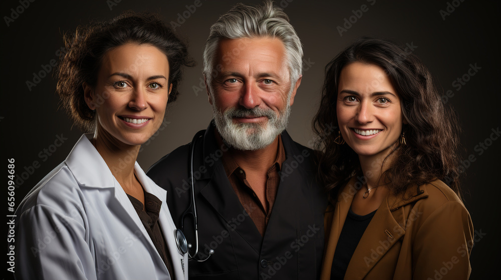Portrait of a group of doctors. Ai generative. Portrait of a group of doctors. Ai generative.