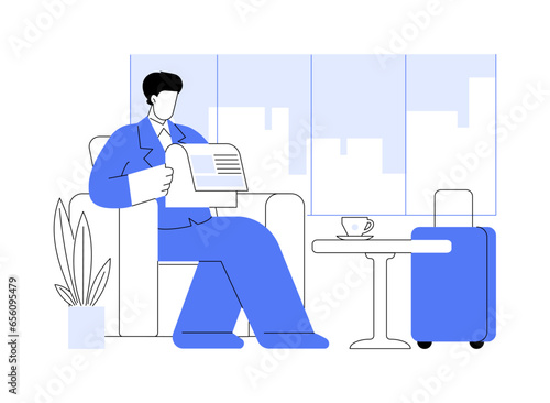 Business lobby abstract concept vector illustration.