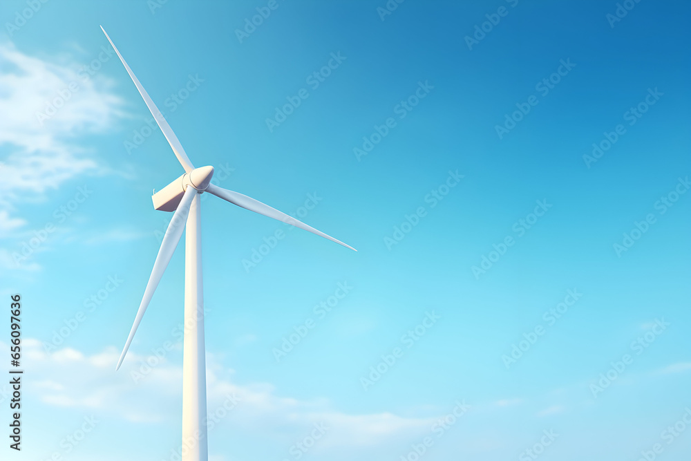 A single wind turbine standing tall against the sky, sustainable energy. Wind turbine against sky A single wind turbine standing tall against the sky, sustainable energy. Wind turbine against sky