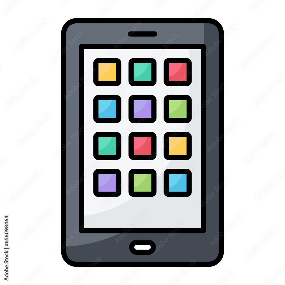Mobile App Colored Line Icon Mobile App Colored Line Icon
