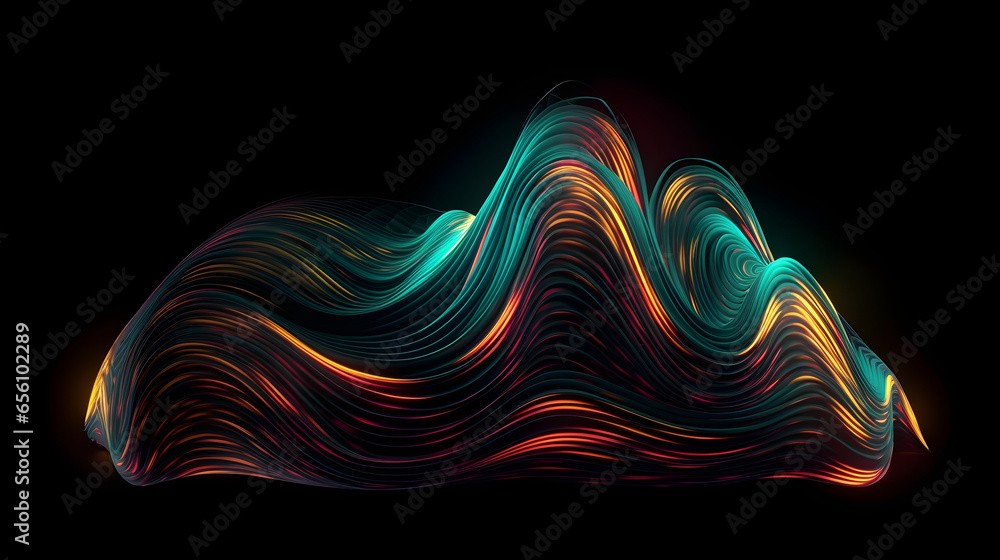 abstract glowing lines on black background, luxury business banner, Futuristic technology concept