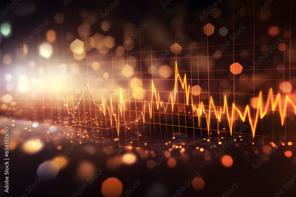 Abstract of a stock market investment trading chart background. financial candlestick, technology, Economy, business - obrazy, fototapety, plakaty 
