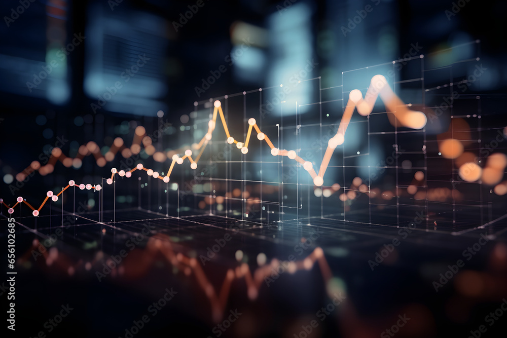 Abstract of a stock market investment trading chart background. financial candlestick, technology, Economy, business - obrazy, fototapety, plakaty 