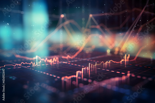 Abstract of a stock market investment trading chart background. financial candlestick, technology, Economy, business © Canities