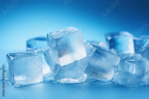ice cubes isolated on blue