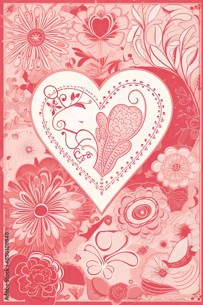 Express your love with a romantic Valentine's Day card. Handmade with care, it features lovely heart illustrations on a vintage background, a perfect symbol of affection