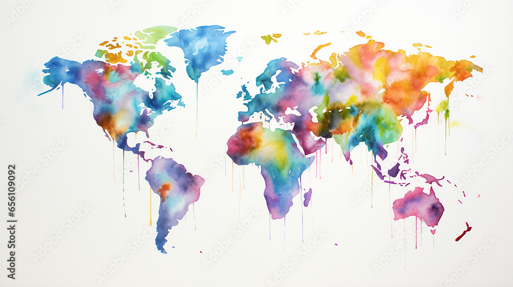 Obraz premium mapa do mundo aquarela 