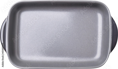 Top view of empty tray isolated on background.