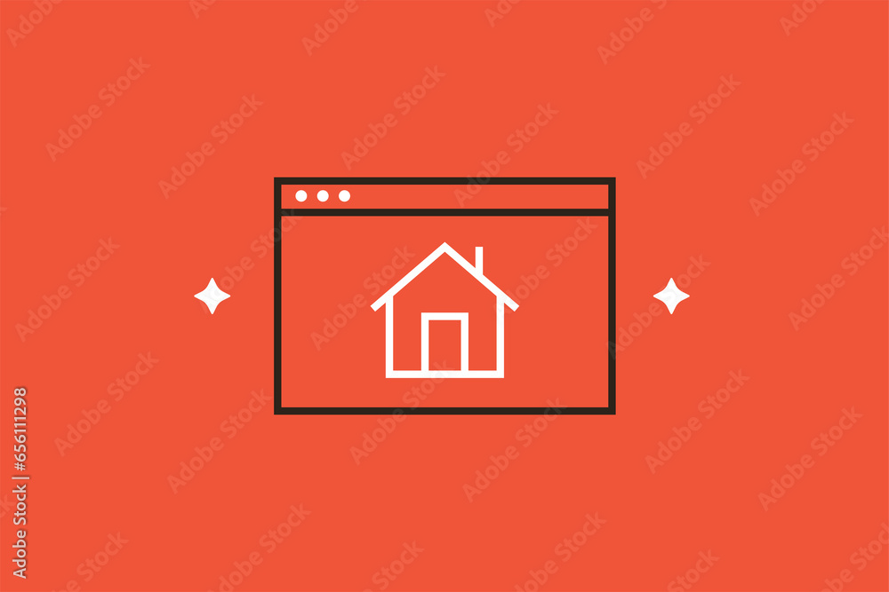 Geometric home page illustration in flat style design. Vector illustration. Geometric home page illustration in flat style design. Vector illustration.