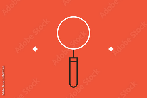 Geometric searching bug illustration in flat style design. Vector illustration. 