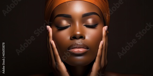 A black woman wearing a facial mask, enjoying a spa treatment as part of her skincare routine.