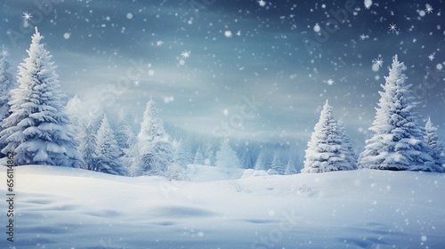 winter landscape with trees, background image, AI generated © Hifzhan Graphics