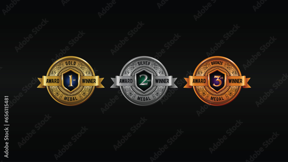 1st 2nd 3rd Winner badge guarantee. Honoring the Best with Gold, Silver